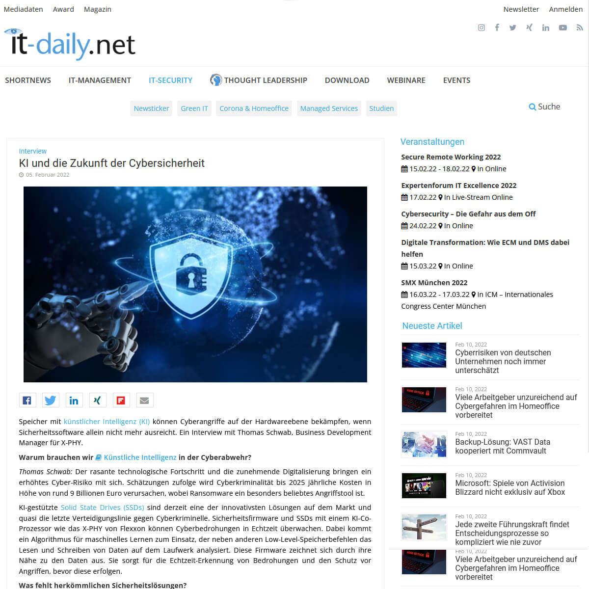 Interview in IT-Daily: KI und die Zukunft der Cybersicherheit 